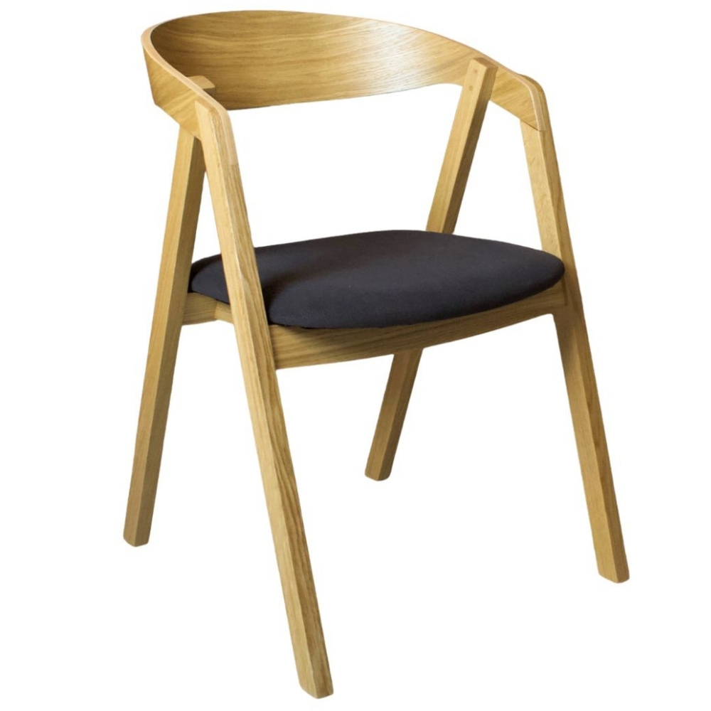FormWood Dubové křeslo Henry s černým sedákem