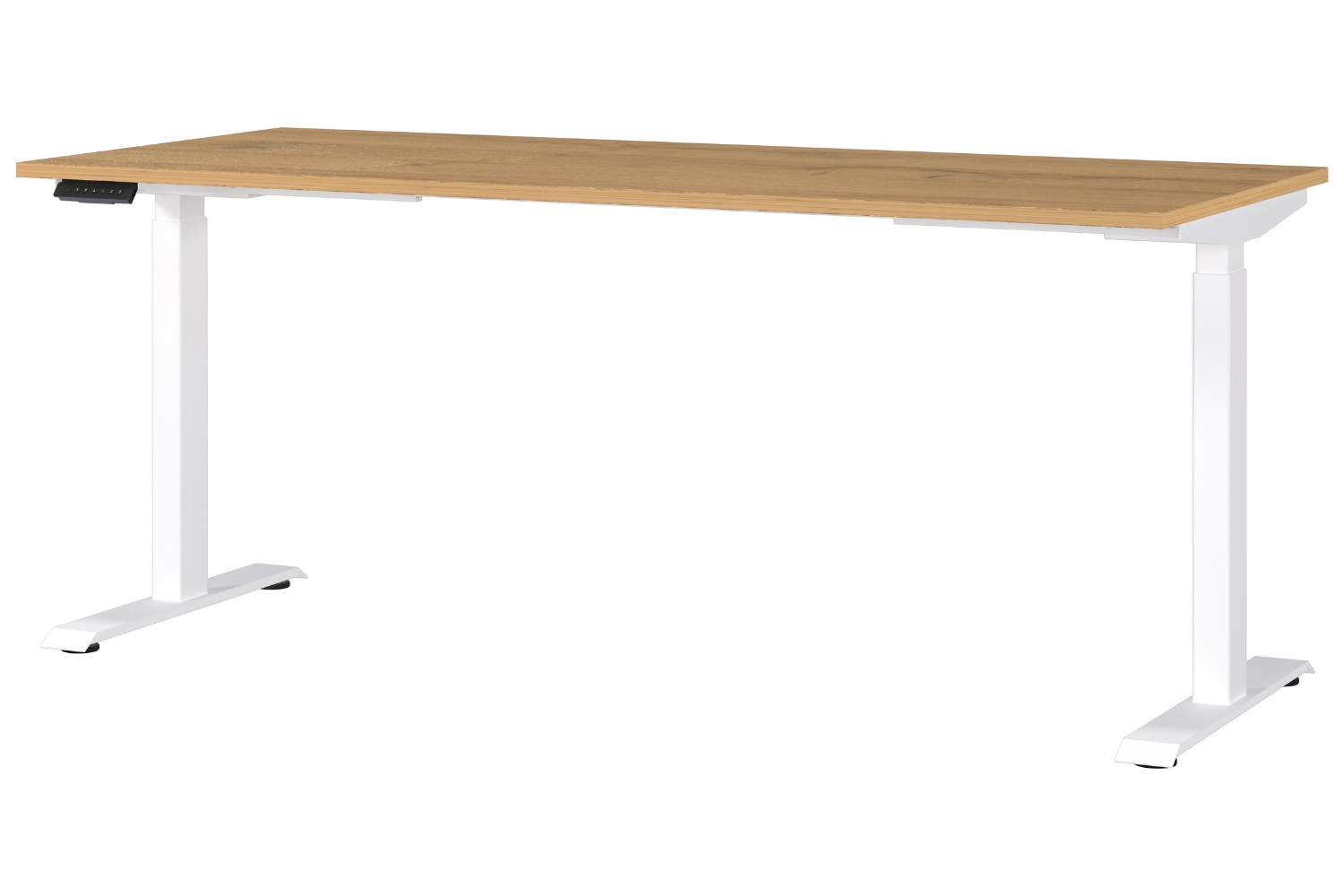 Germania Bílý výškově nastavitelný pracovní stůl Mailand 180 x 80 cm s dubovým dekorem