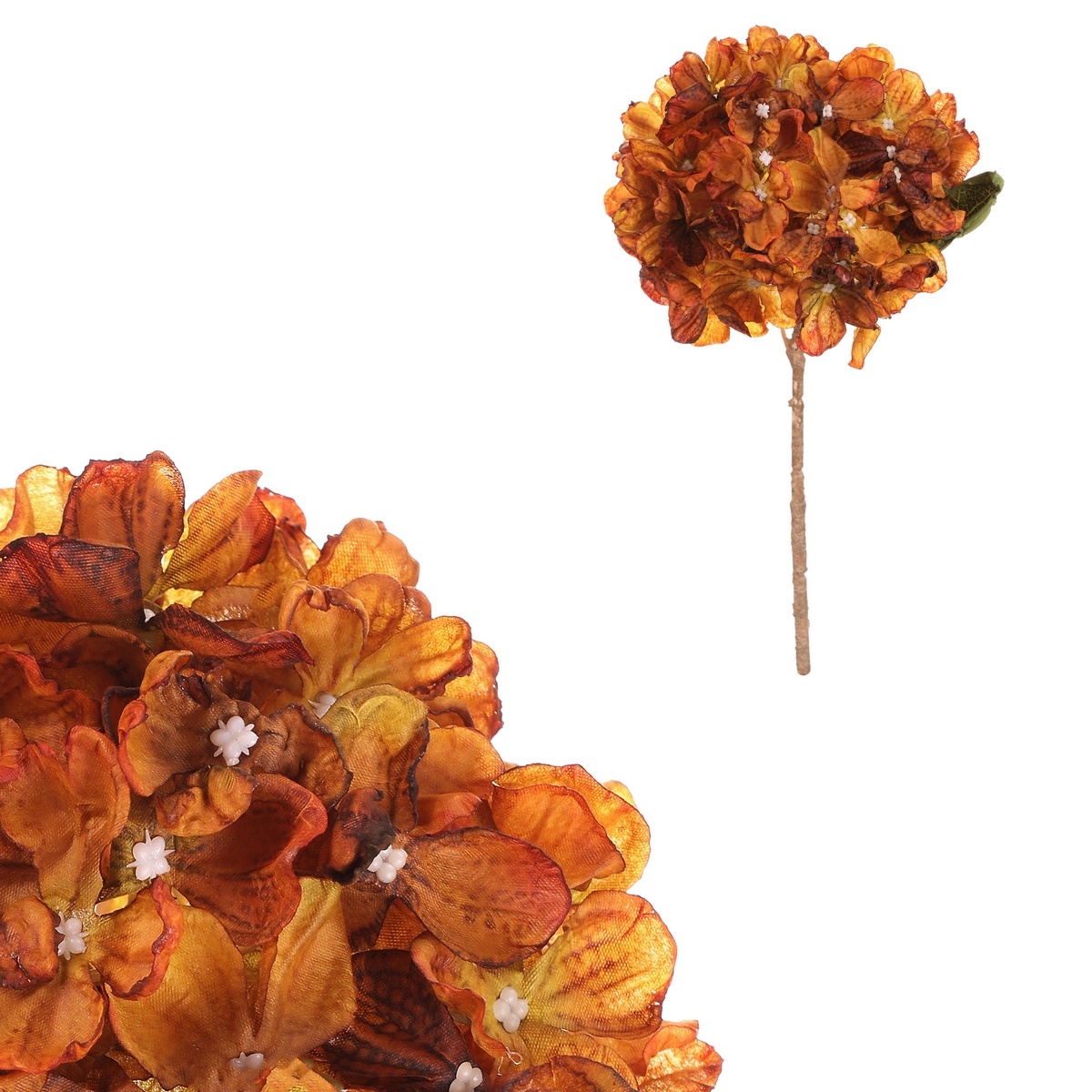 Hortenzie oranžová - umělá řezaná květina
