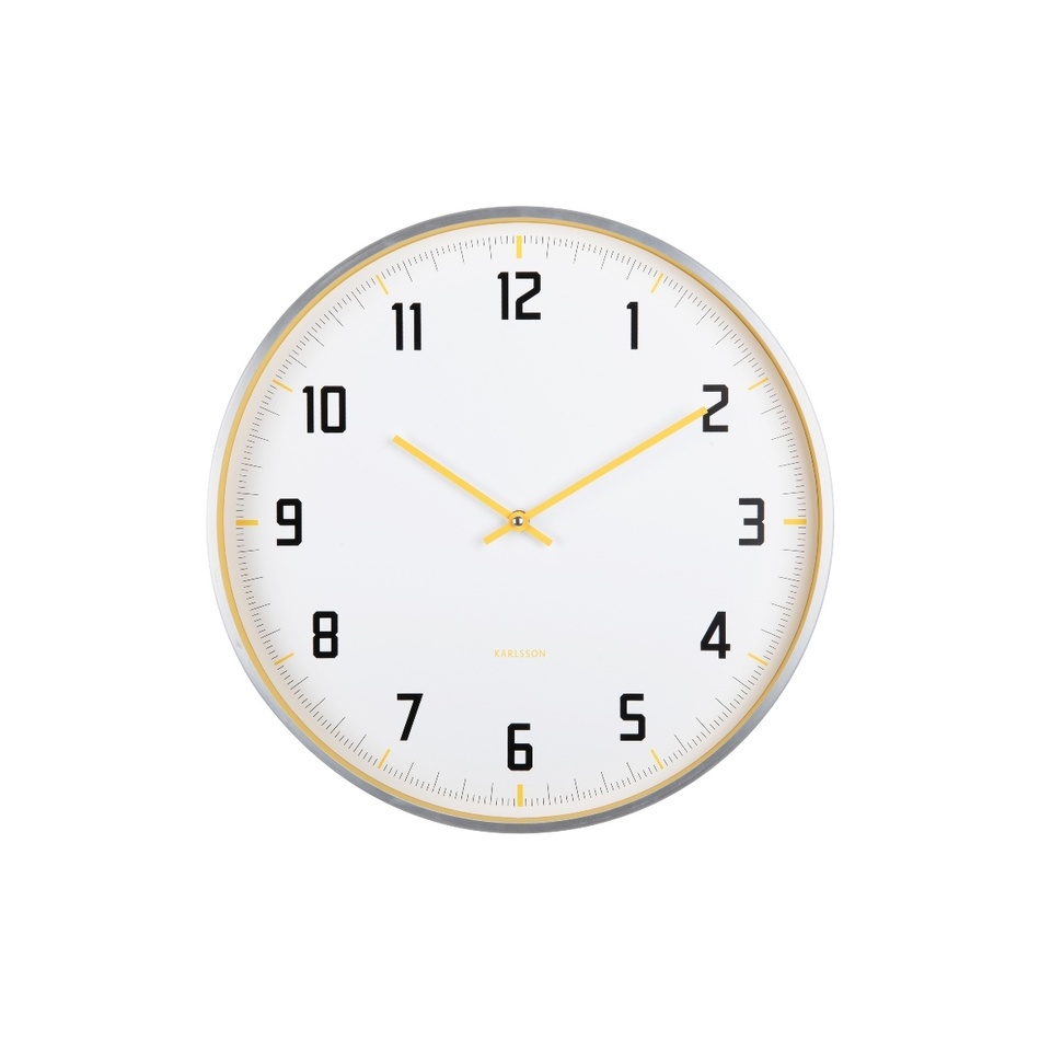 Karlsson 5969BY designové nástěnné hodiny žlutá