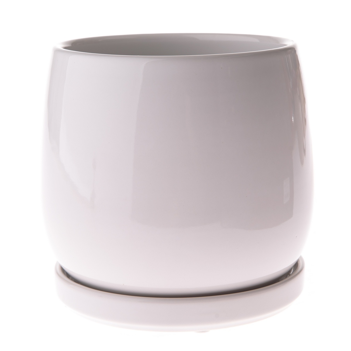 Keramický květináč s miskou Sophistic bílá