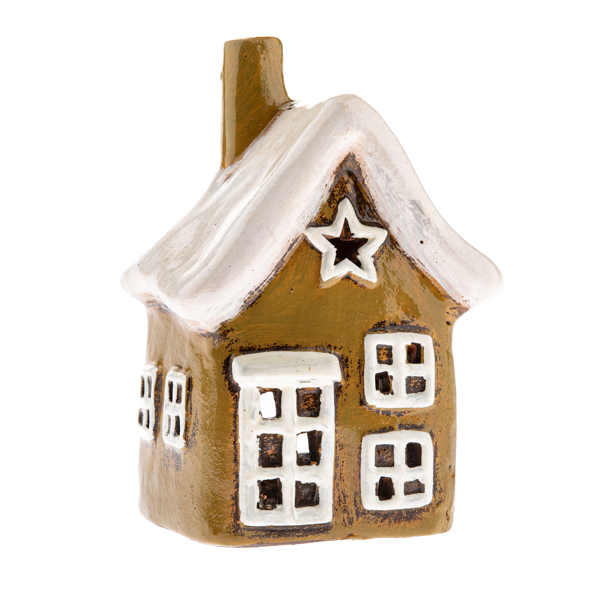 Keramický svícen na svíčku Domek