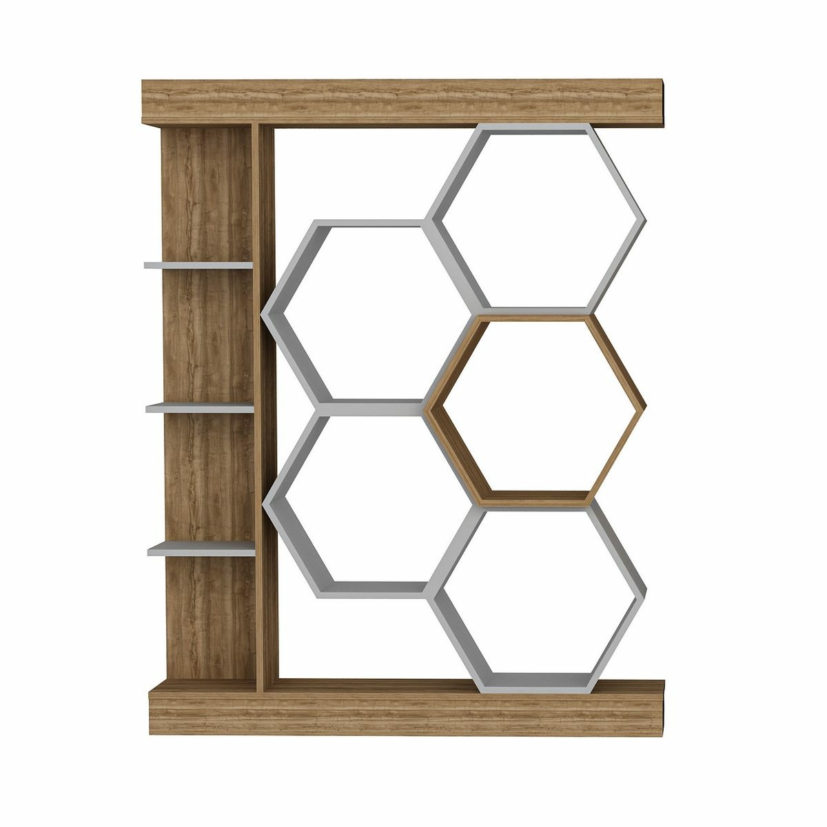 Knihovna Sueno White and Walnut