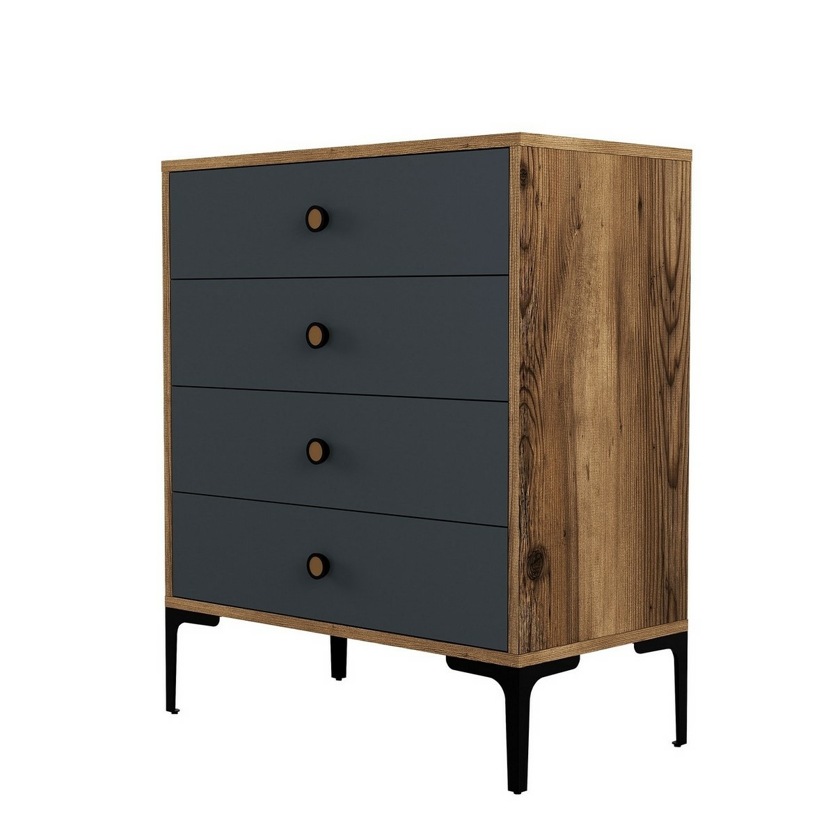 Komoda Lizbon Anthracite and Walnut