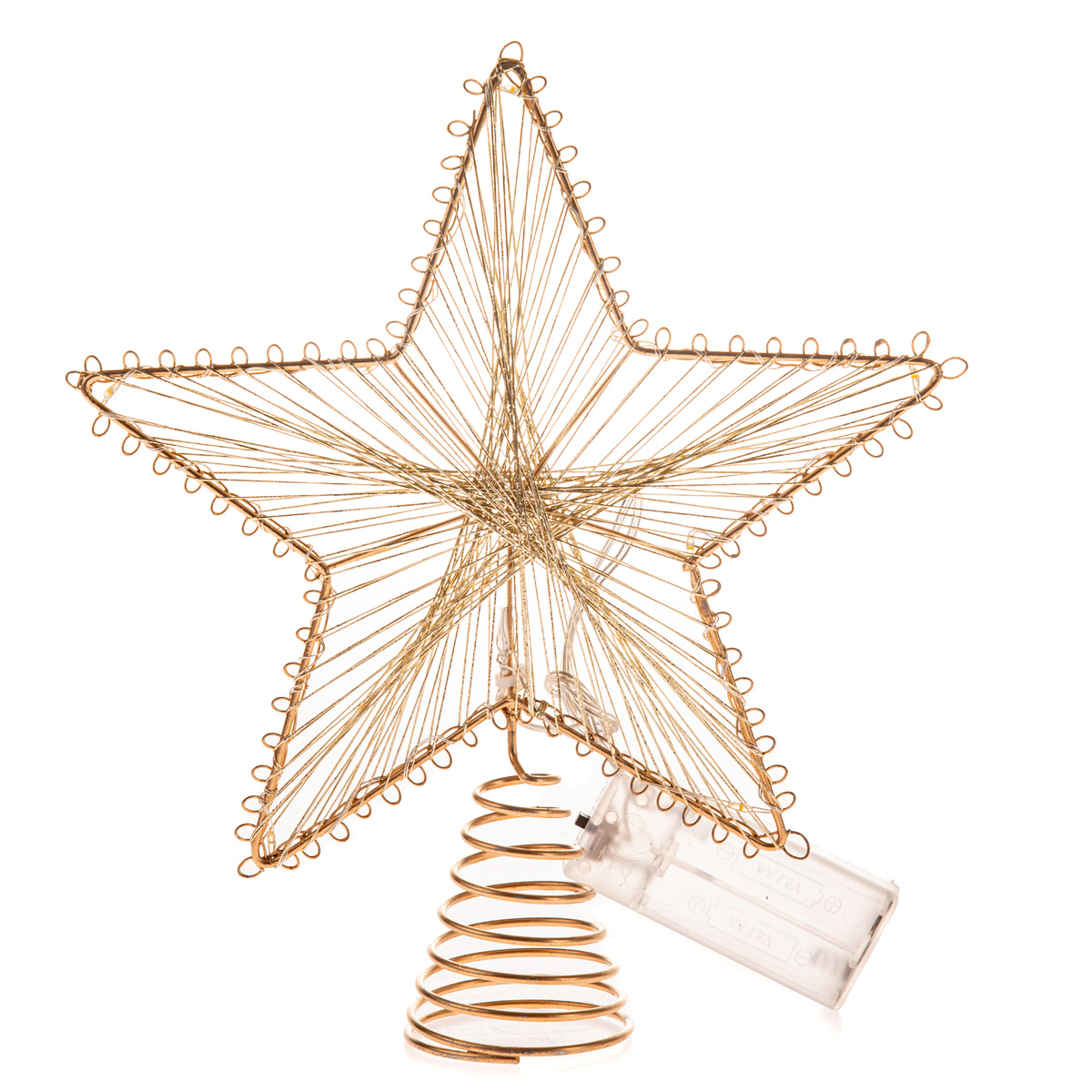 Kovová svítící špička na vánoční stromek Golden Glow