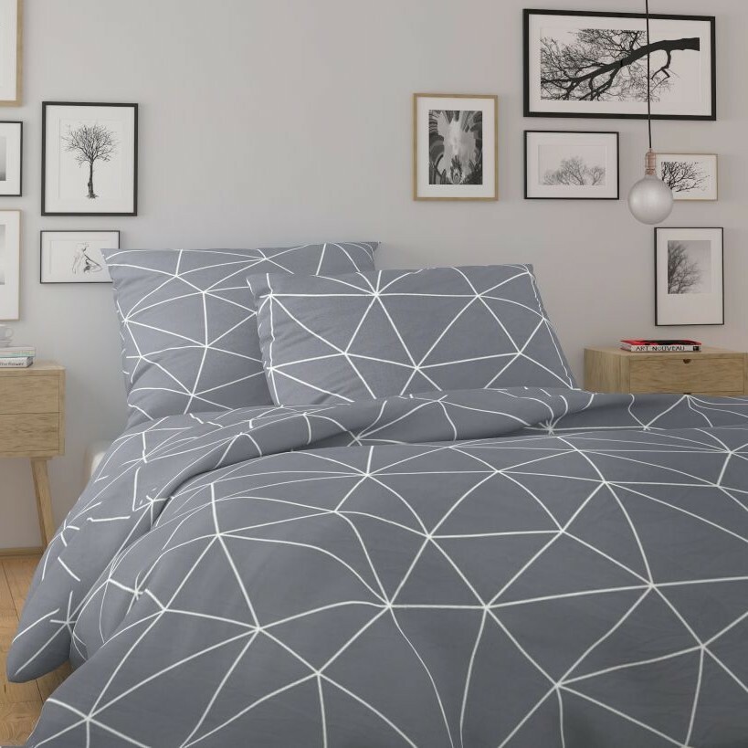 Kvalitex Bavlněné povlečení Nordic Grid šedá