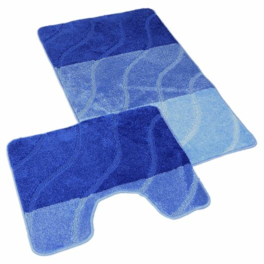 Kvalitex Sada koupelnových předložek Vlny modrá