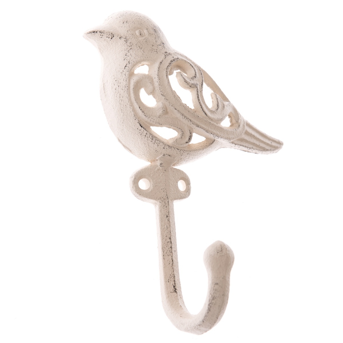 Litinový věšák Ptáček bílá