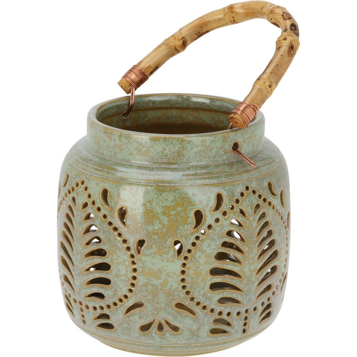 Lucerna porcelánová s bambusovým madlem 14