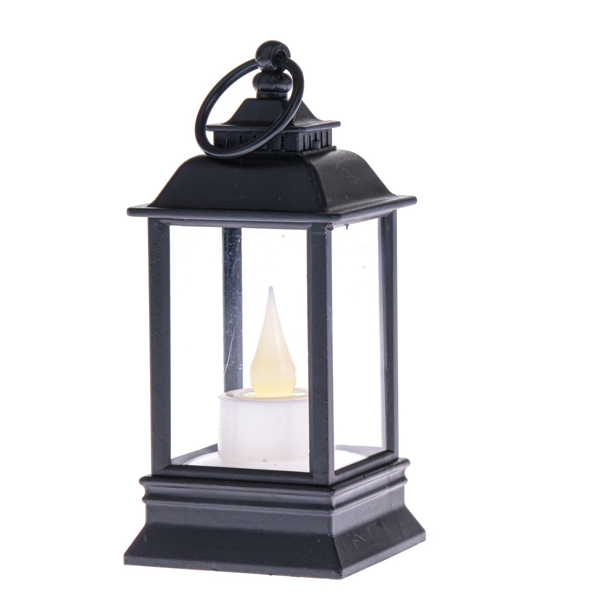 Lucerna s LED svíčkou Cremona černá