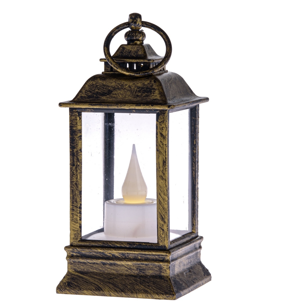 Lucerna s LED svíčkou Cremona měděná