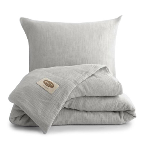 MATEX Mušelínové povlečení světle šedá