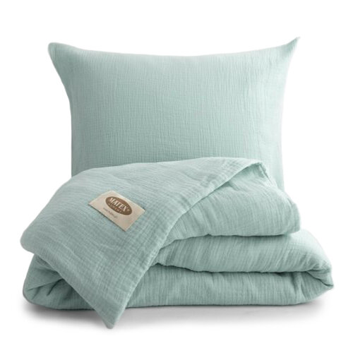 MATEX Mušelínové povlečení tyrkysová