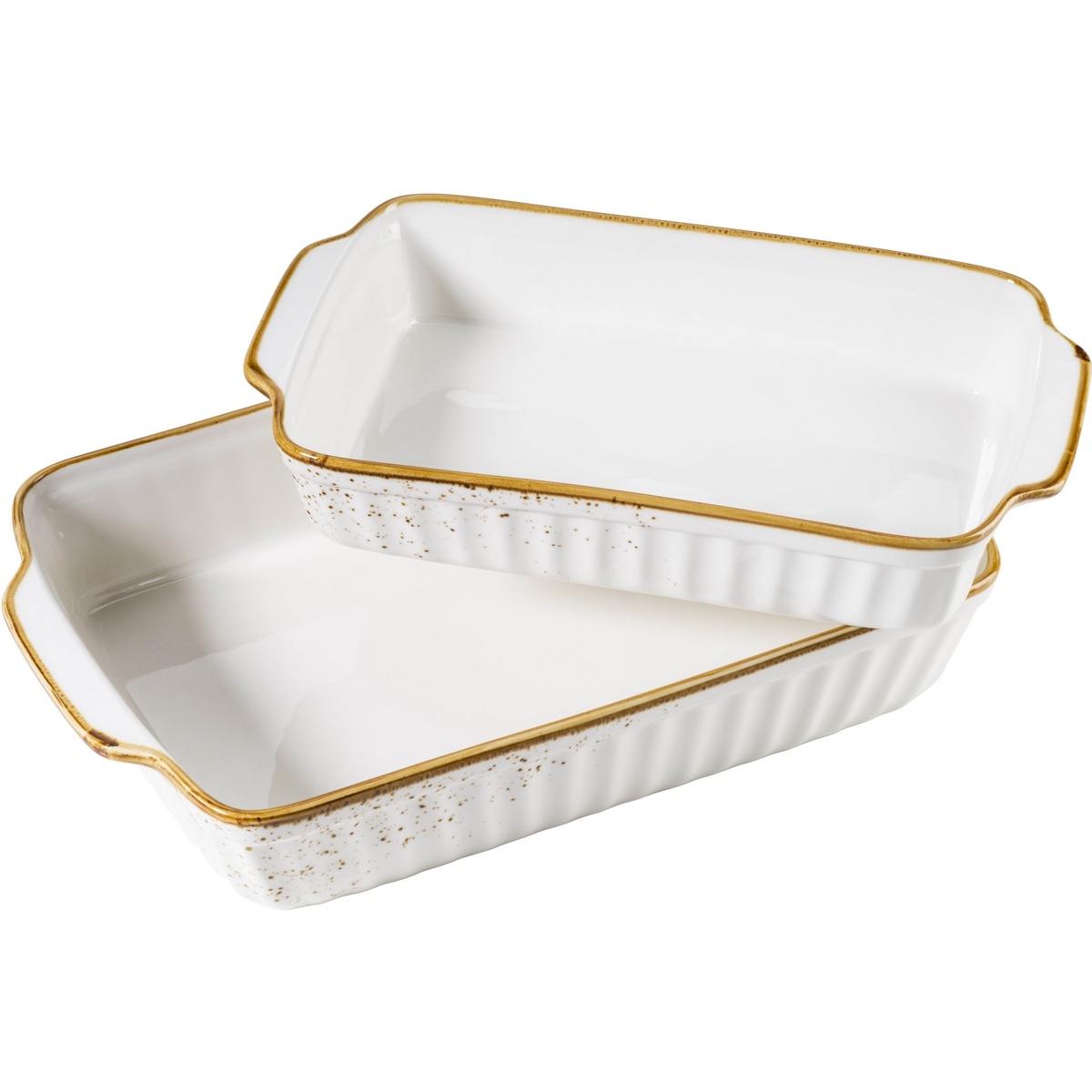 Mäser 2dílná sada zapékacích mís Pintar White hnědé tečky