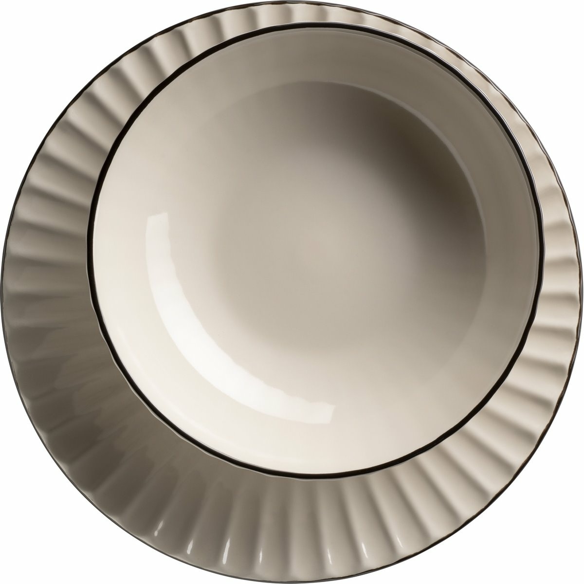 Mäser Sada mělkých a hlubokých talířů 8 ks OSITA – krémová