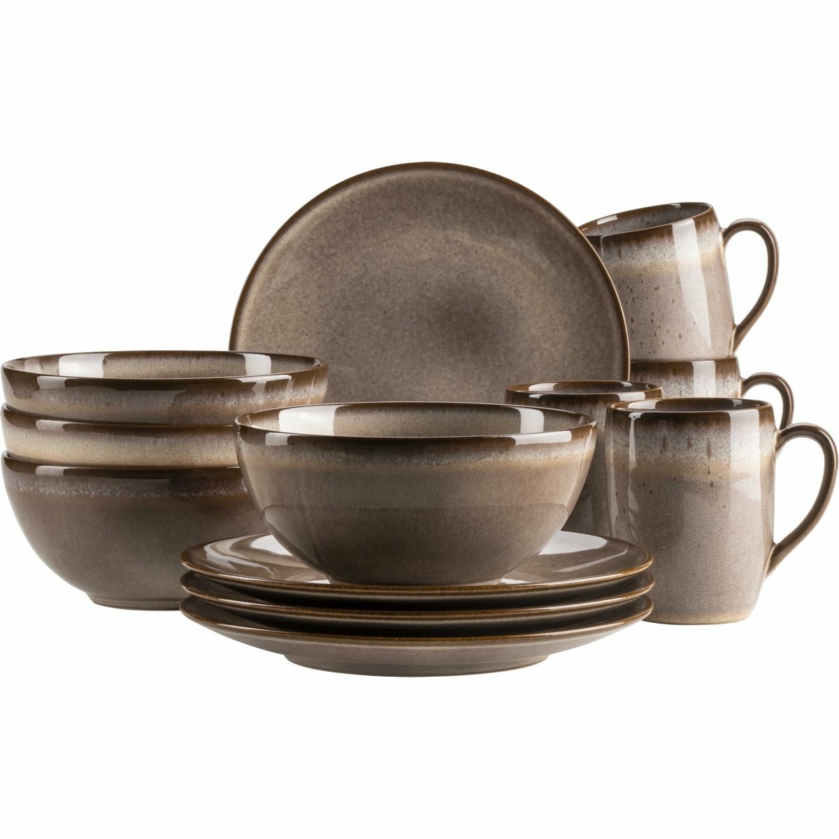 Mäser Sada nádobí na snídani 12 ks SMOKY'S – hnědá
