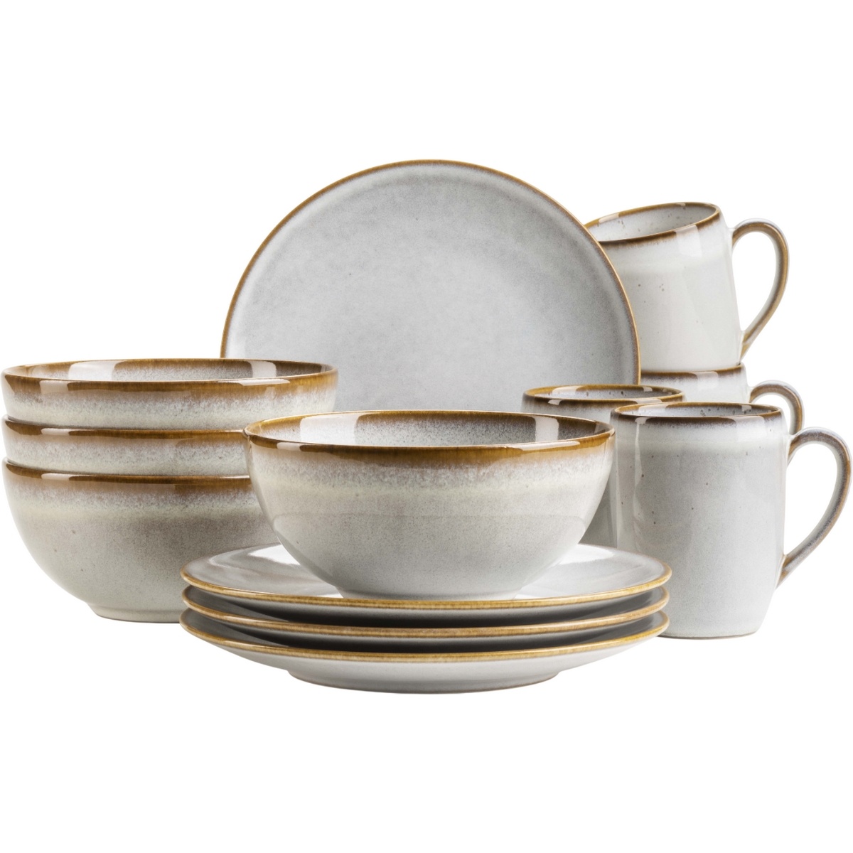 Mäser Sada nádobí na snídani 12 ks SMOKY'S – šedá