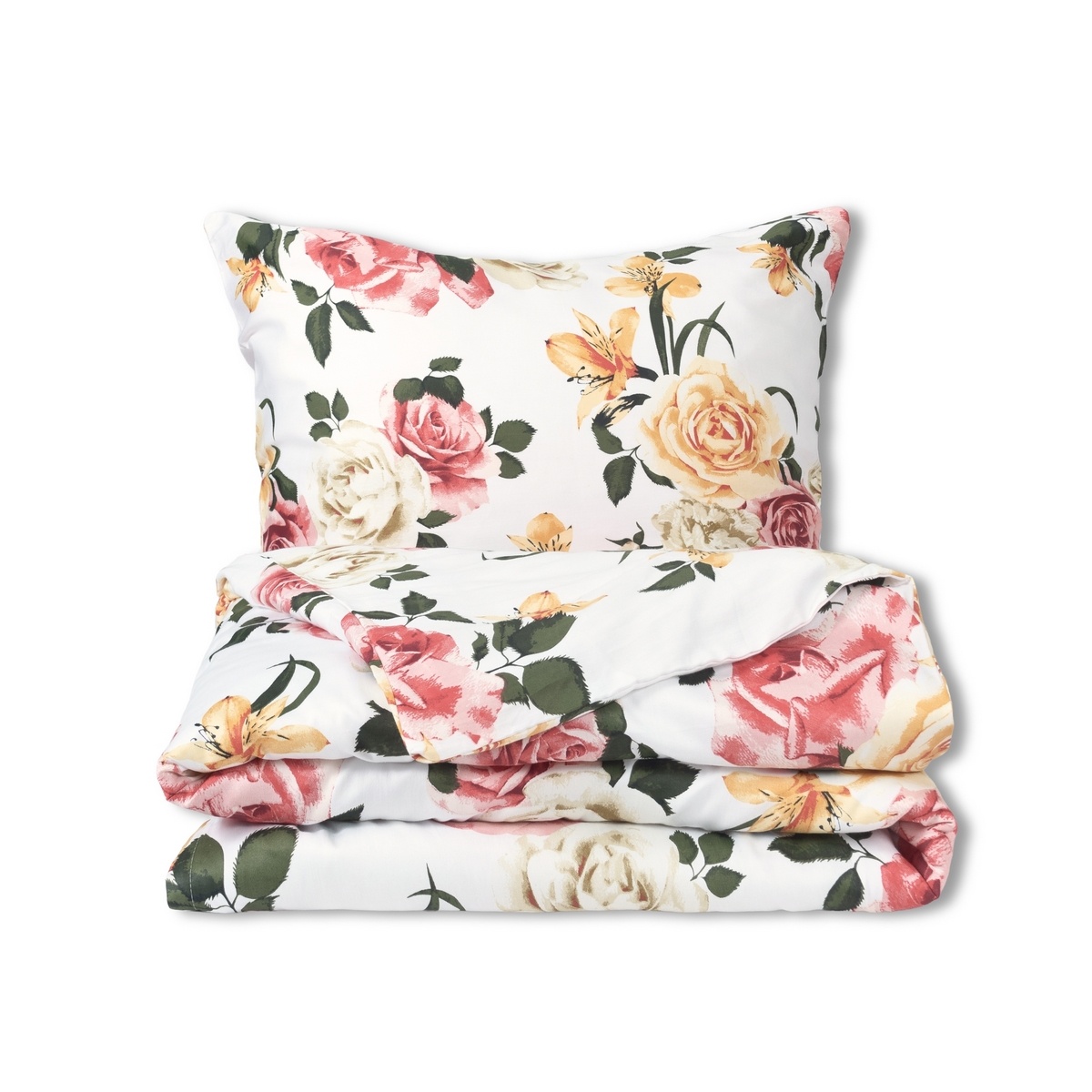 Matex Saténové povlečení Růže s liliemi