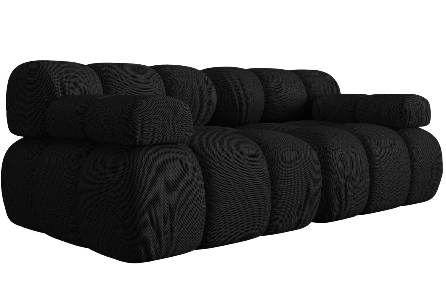 Micadoni Černá dvoumístná pohovka Bellis 188 cm