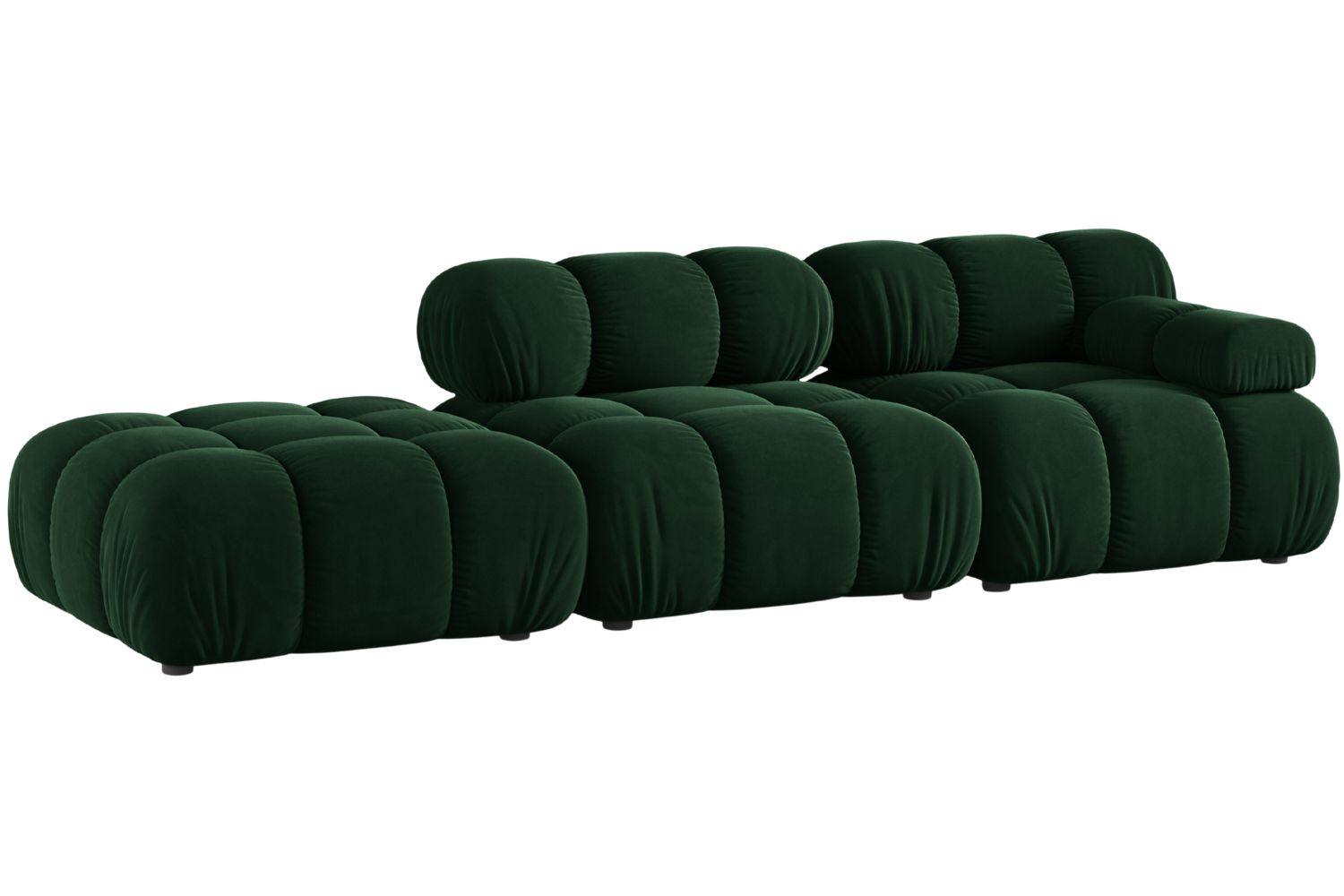 Micadoni Lahvově zelená sametová čtyřmístná pohovka Bellis 282 cm