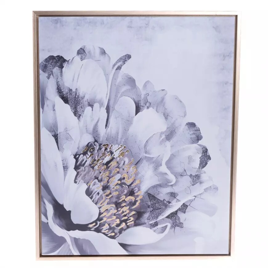 Obraz na plátně v rámu Pivoňka - zlatotisk