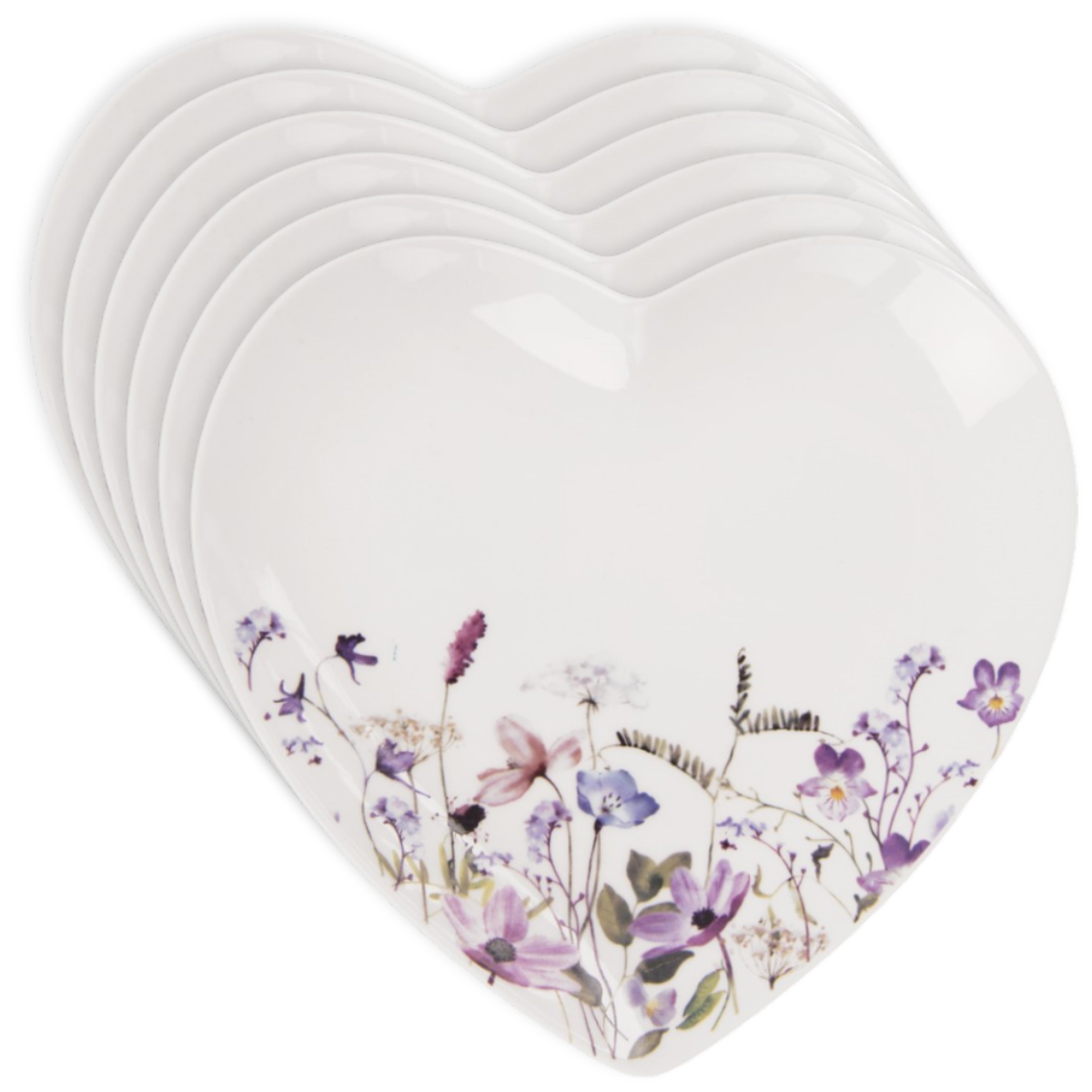 Orion Sada 6 dezertních talířů srdce LOUKA 17 cm