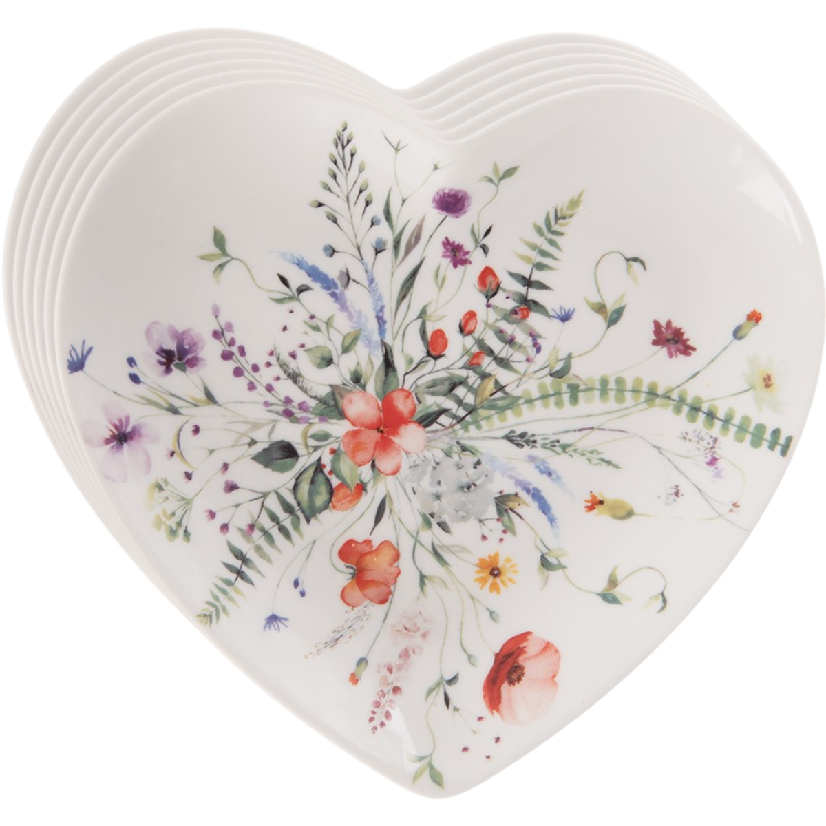 Orion Sada porcelánových dezertních talířů Mák srdce 17