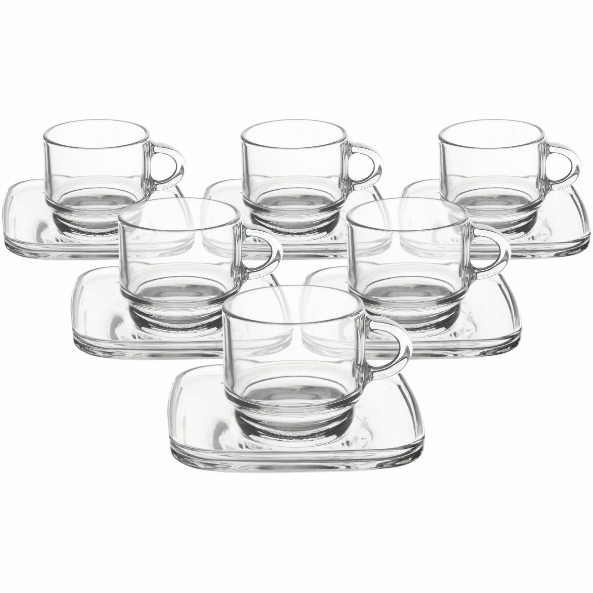 Orion Sada skleněných hrnků s podšálkem Cozy 6 ks