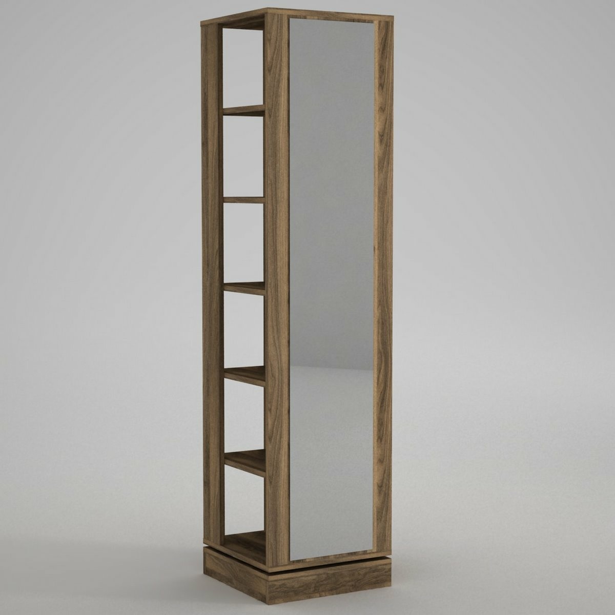 Otočný věšák se zrcadlem Roll Walnut