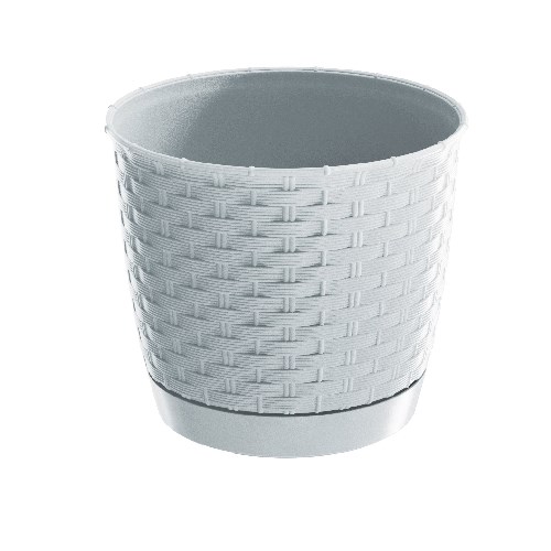 PROSPERPLAST - RATOLLA ROUND KVĚTINÁČ BÍLÝ s miskou 22 cm