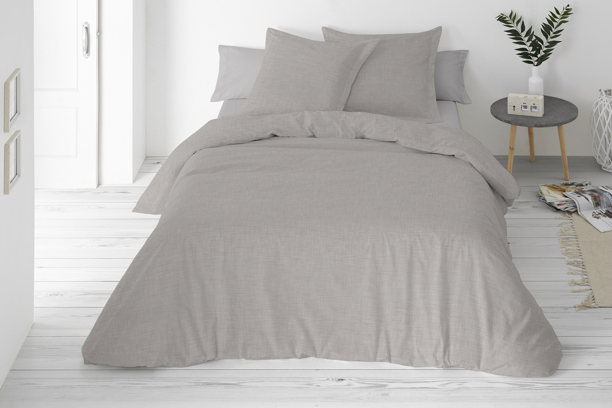 Povlečení ze směsi bavlny a lnu šedá