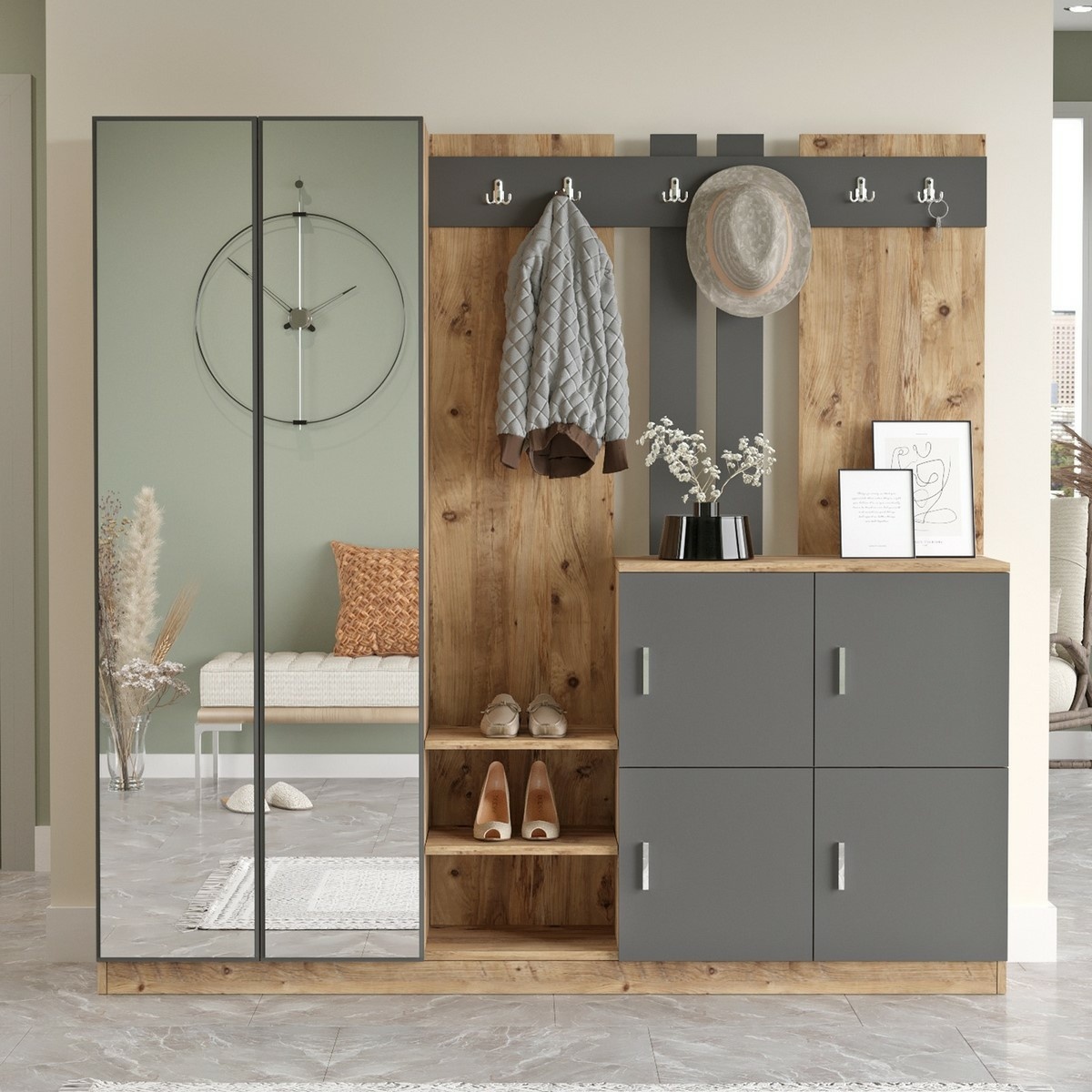 Předsíňová sestava Dane Anthracite and Atlantic Pine