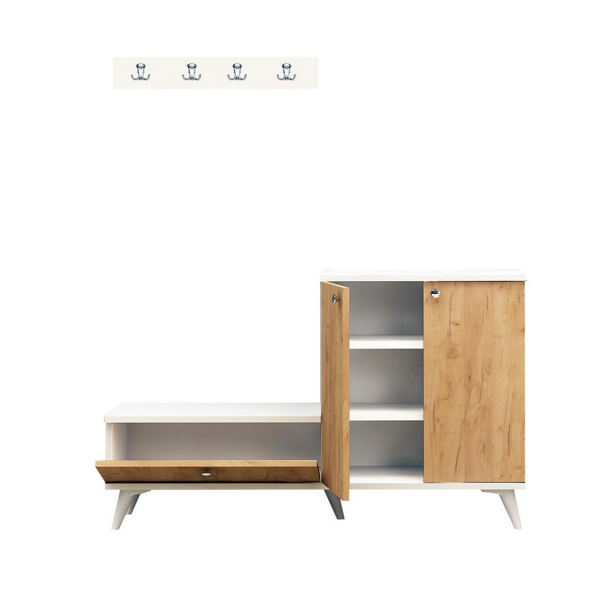 Předsíňová sestava Fiel Oak and White