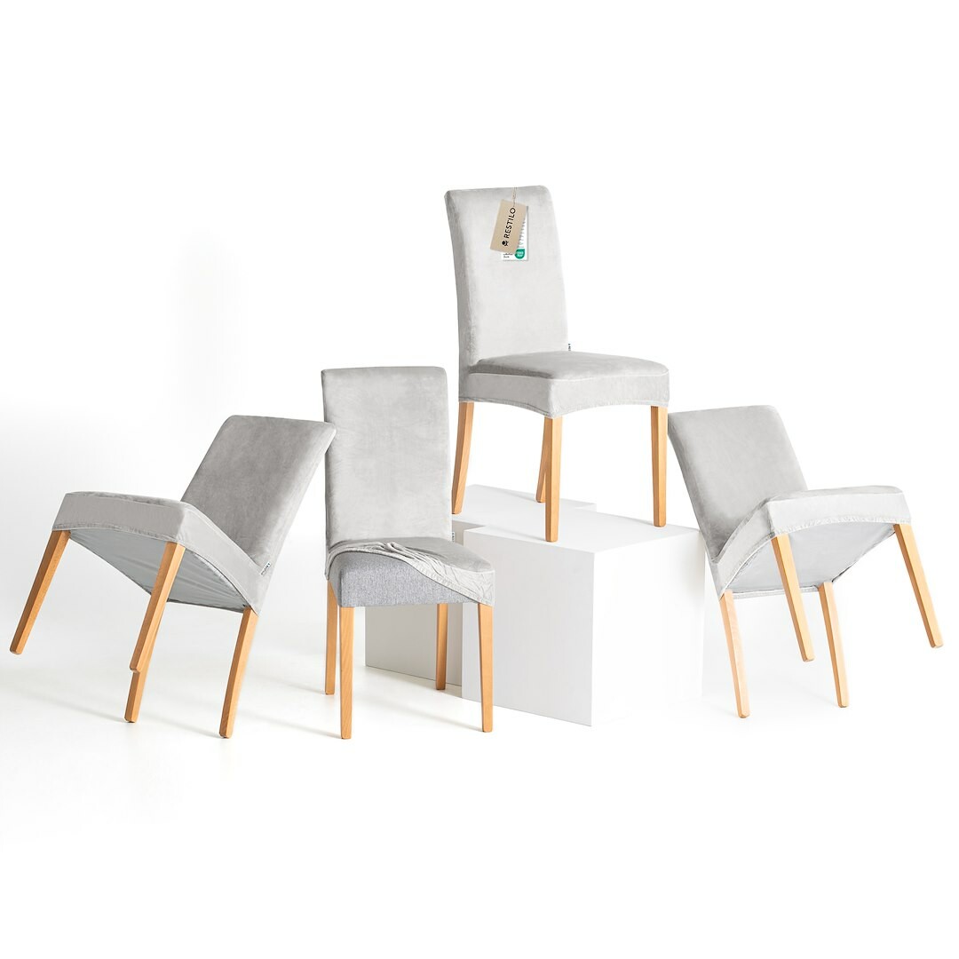 Restilo Napínací potah na židli Sento stříbrná