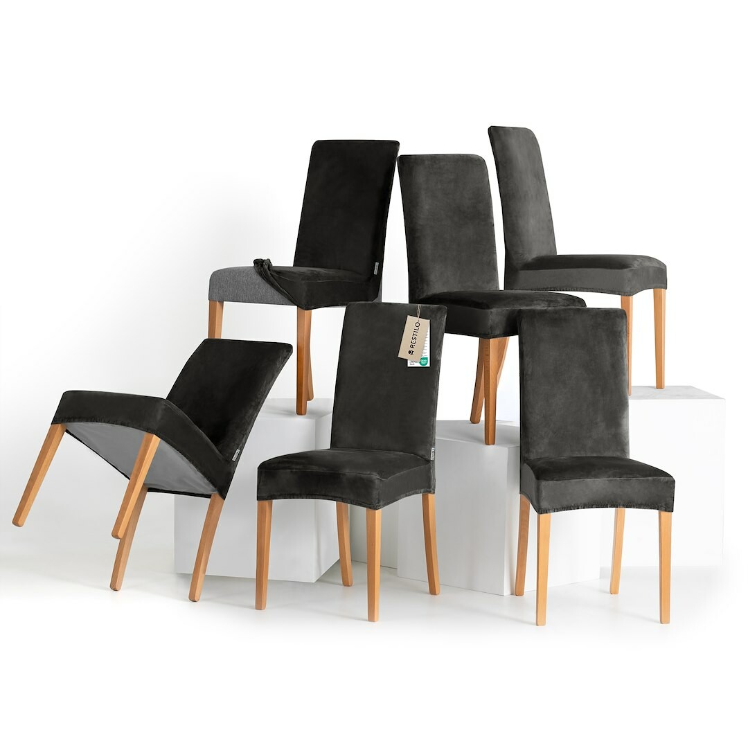 Restilo Napínací potah na židli Sento tmavě šedá