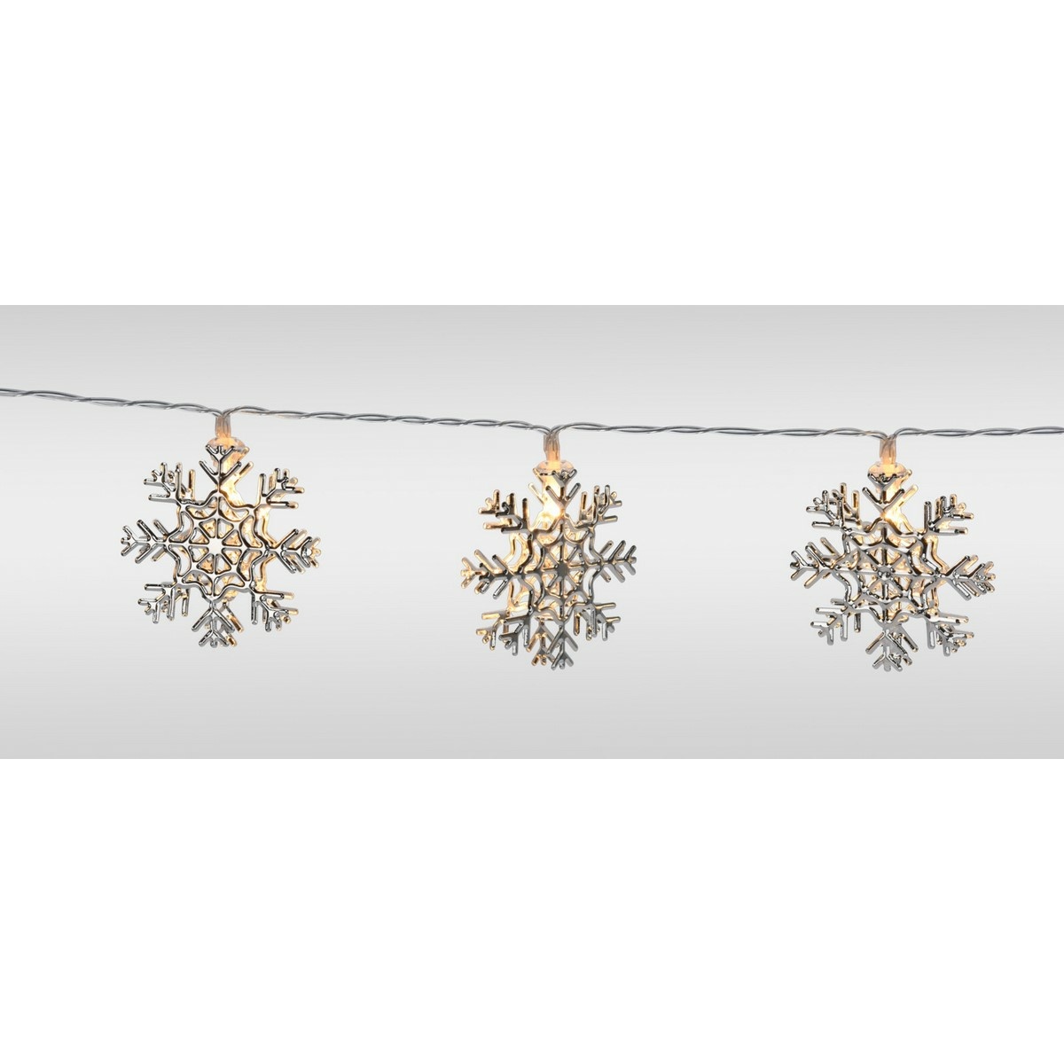 Řetěz se svítícími sněhovými vločkami