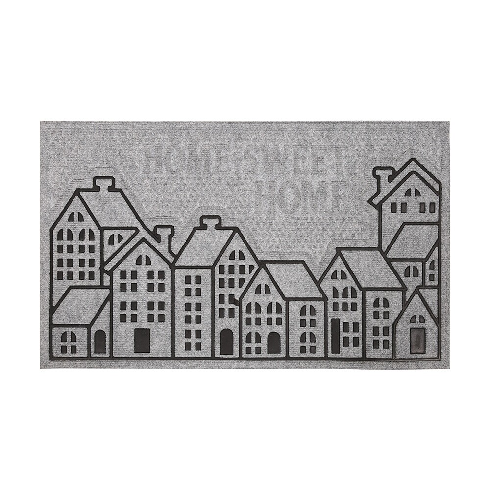 Rohožka Domky šedá