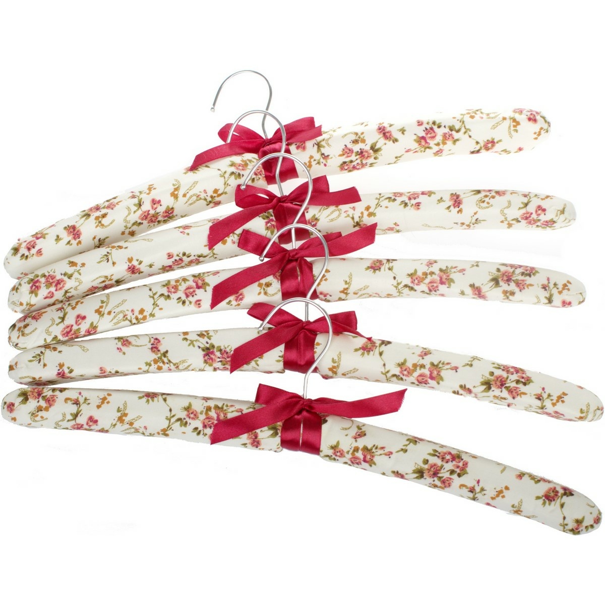 Sada 5 textilních ramínek Květy