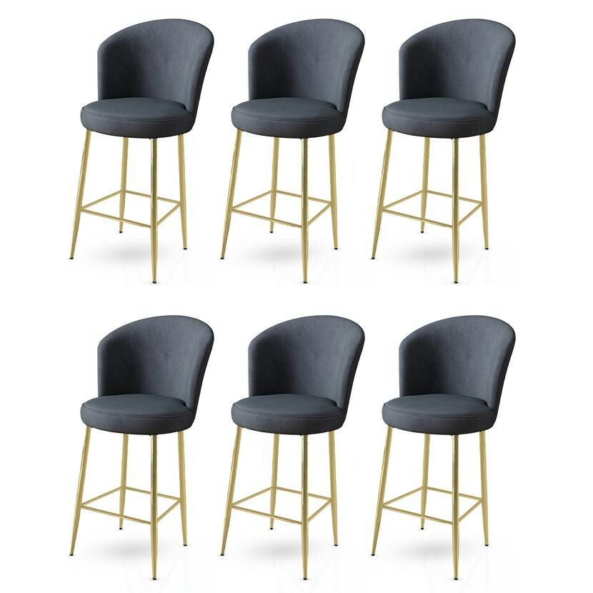 Sada barových židlí Alte Anthracit and Gold