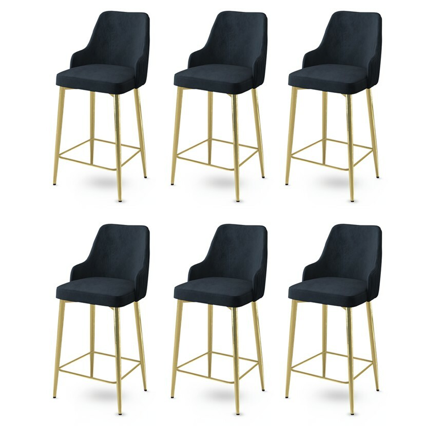 Sada barových židlí Enox Anthracite and Gold
