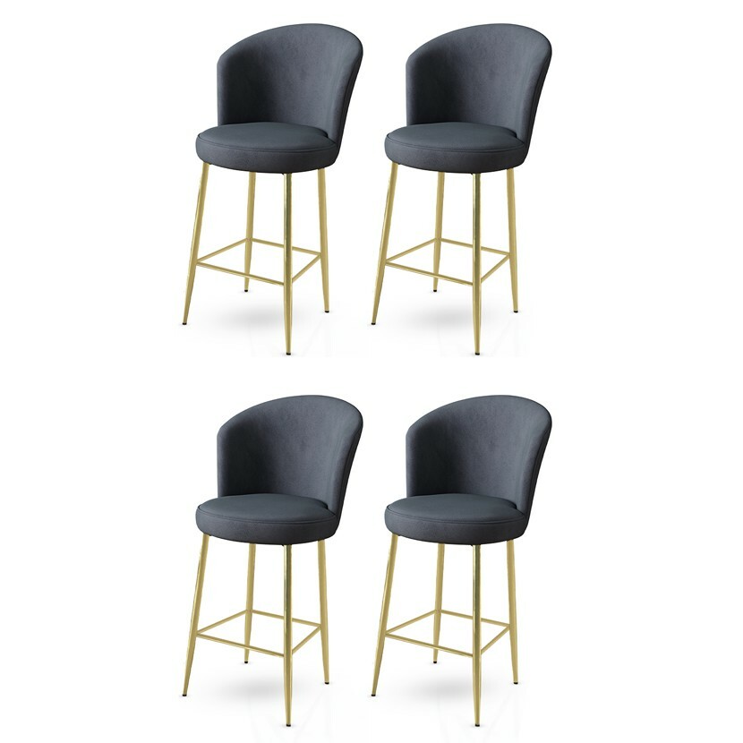 Sada barových židlí Fora Anthracite and Gold