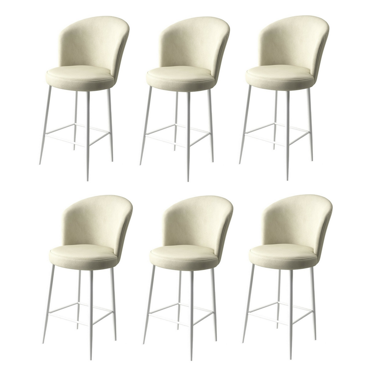 Sada barových židlí Fora Cream and White