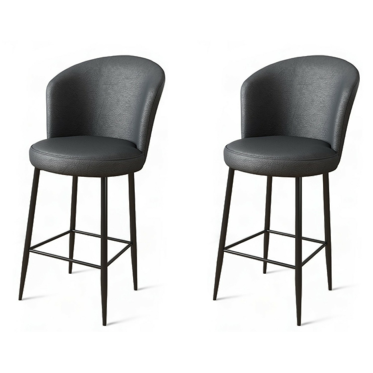 Sada barových židlí Uras Anthracite and Black