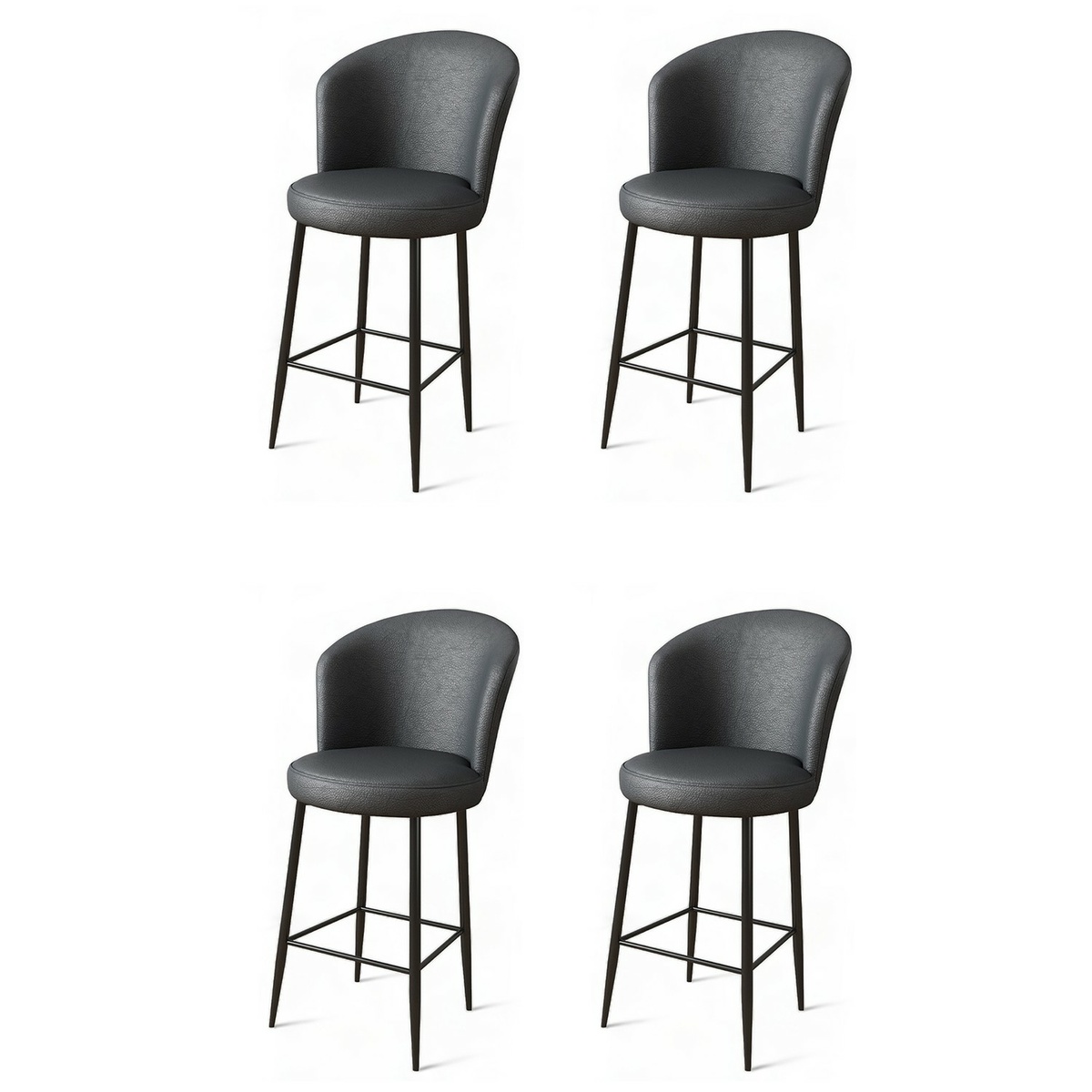 Sada barových židlí Uras Anthracite and Black