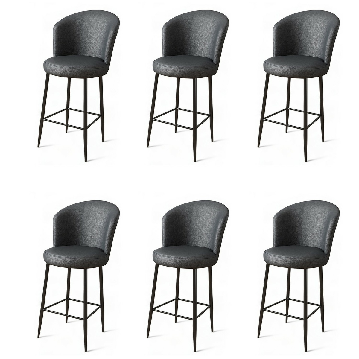 Sada barových židlí Uras Anthracite and Black