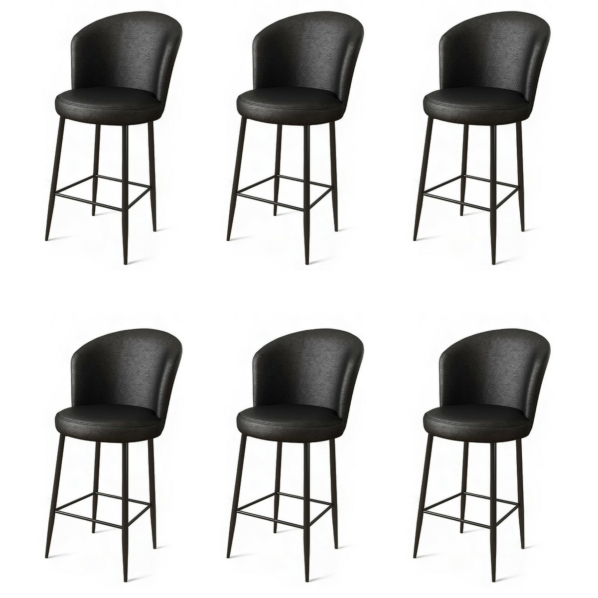 Sada barových židlí Uras Black and Black