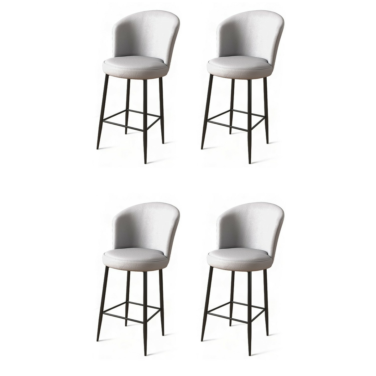 Sada barových židlí Uras Grey and Black