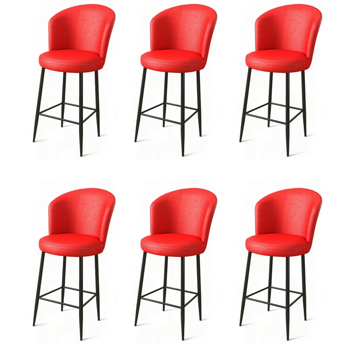 Sada barových židlí Uras Red and Black