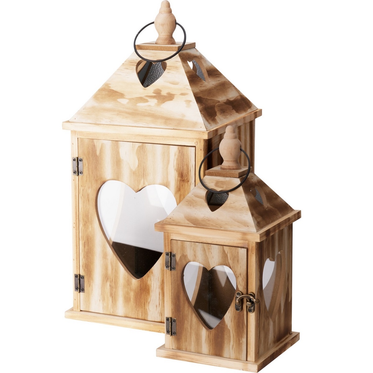 Sada dřevěných luceren Srdce