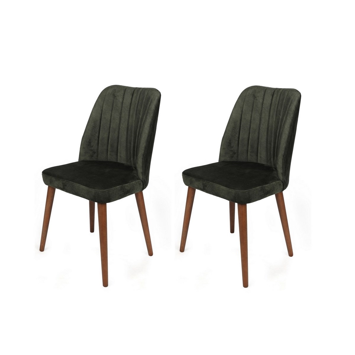 Sada jídelních židlí Alfa Khaki and Walnut